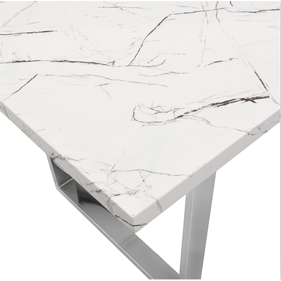 Constable White High Gloss Dining Table In Vida Marble Effect_6
