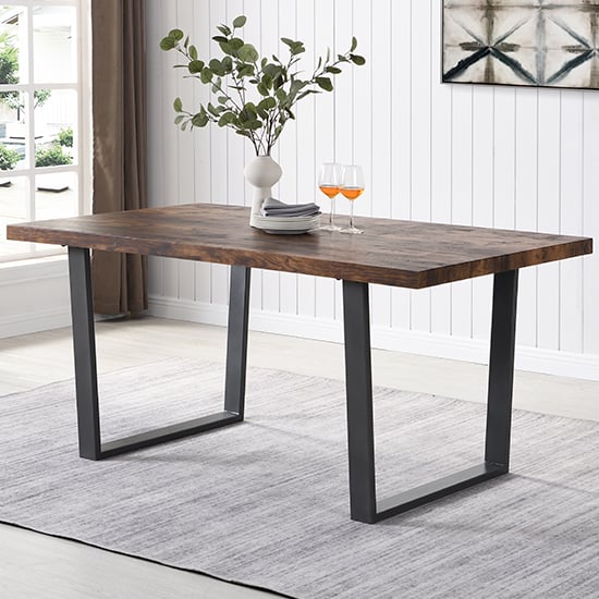 Product photograph of Constable Wooden Dining Table Rectangular In Smoked Oak from Furniture in Fashion