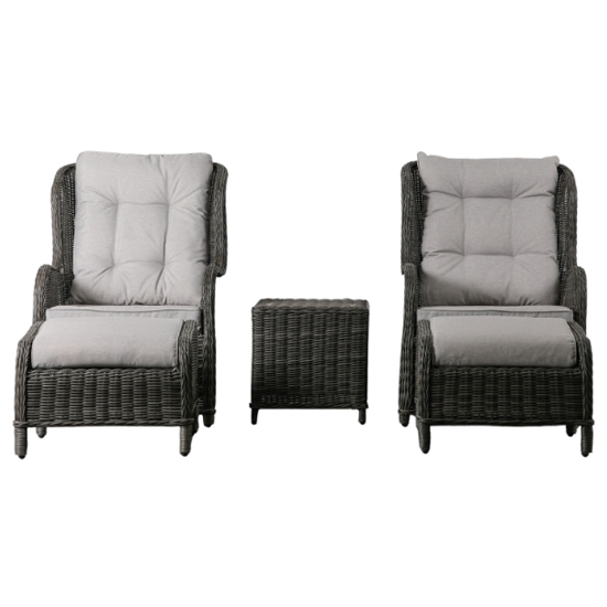 Contan Outdoor High Back Weave Rattan Lounger Set In Grey_2