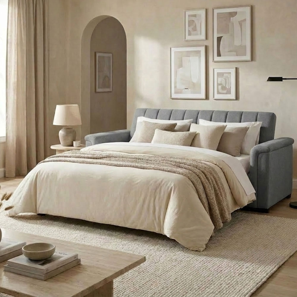 Conway Fabric 3 Seater Sofa Bed in Anthracite