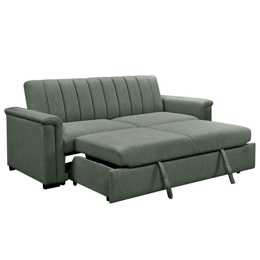 Conway Fabric 3 Seater Sofa Bed in Moss Green