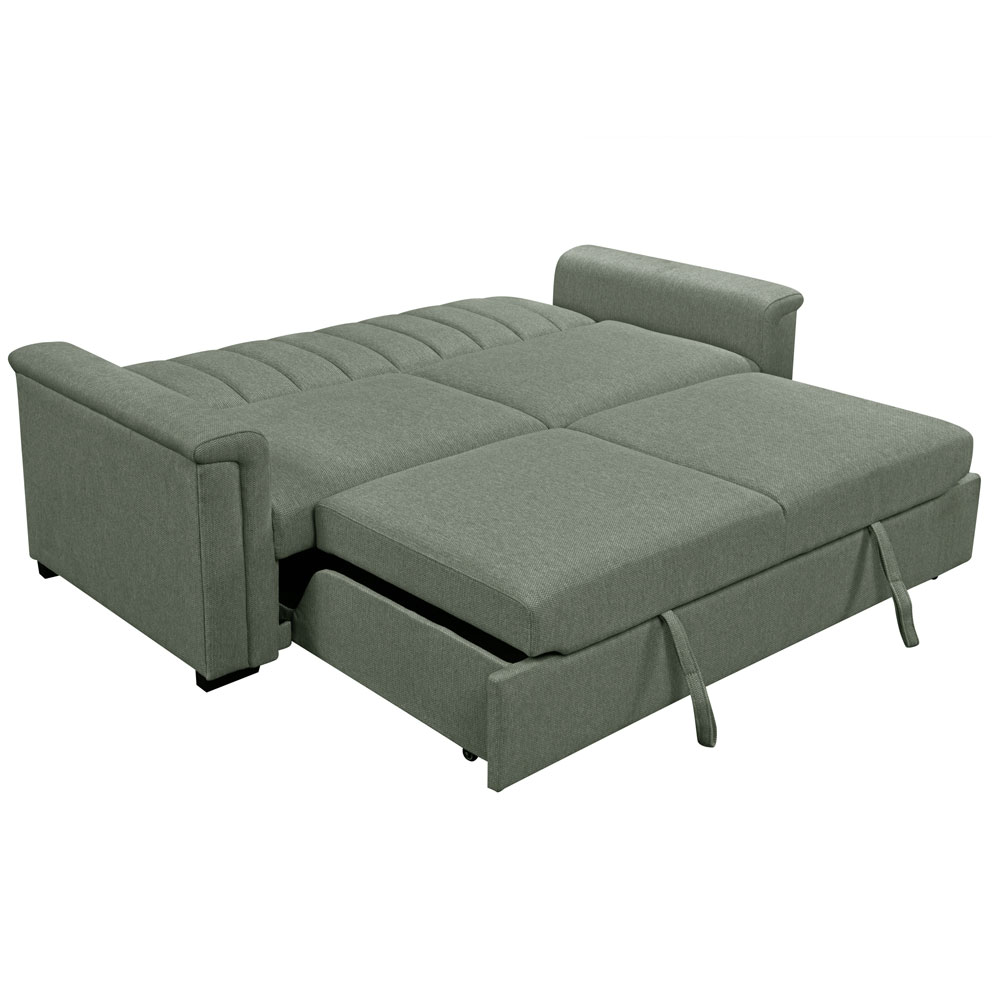Conway Fabric 3 Seater Sofa Bed in Moss Green