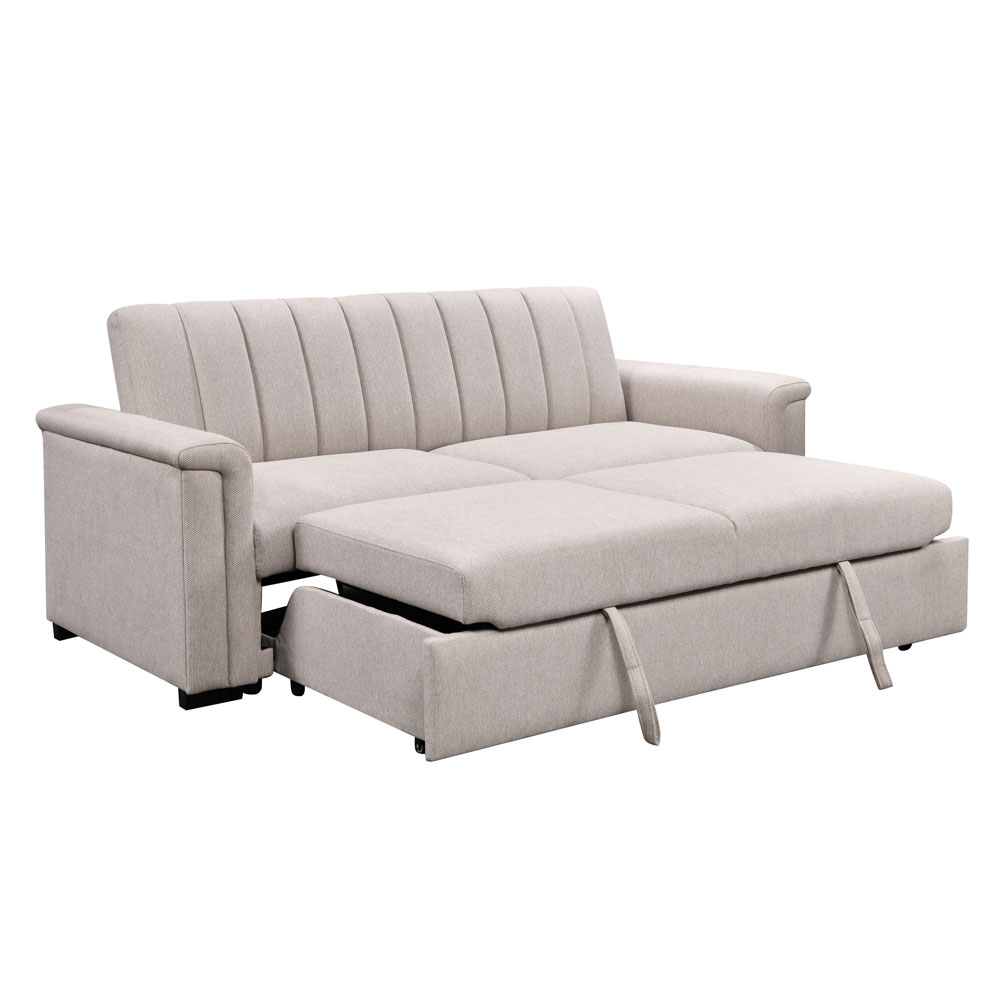 Conway Fabric 3 Seater Sofa Bed in Natural