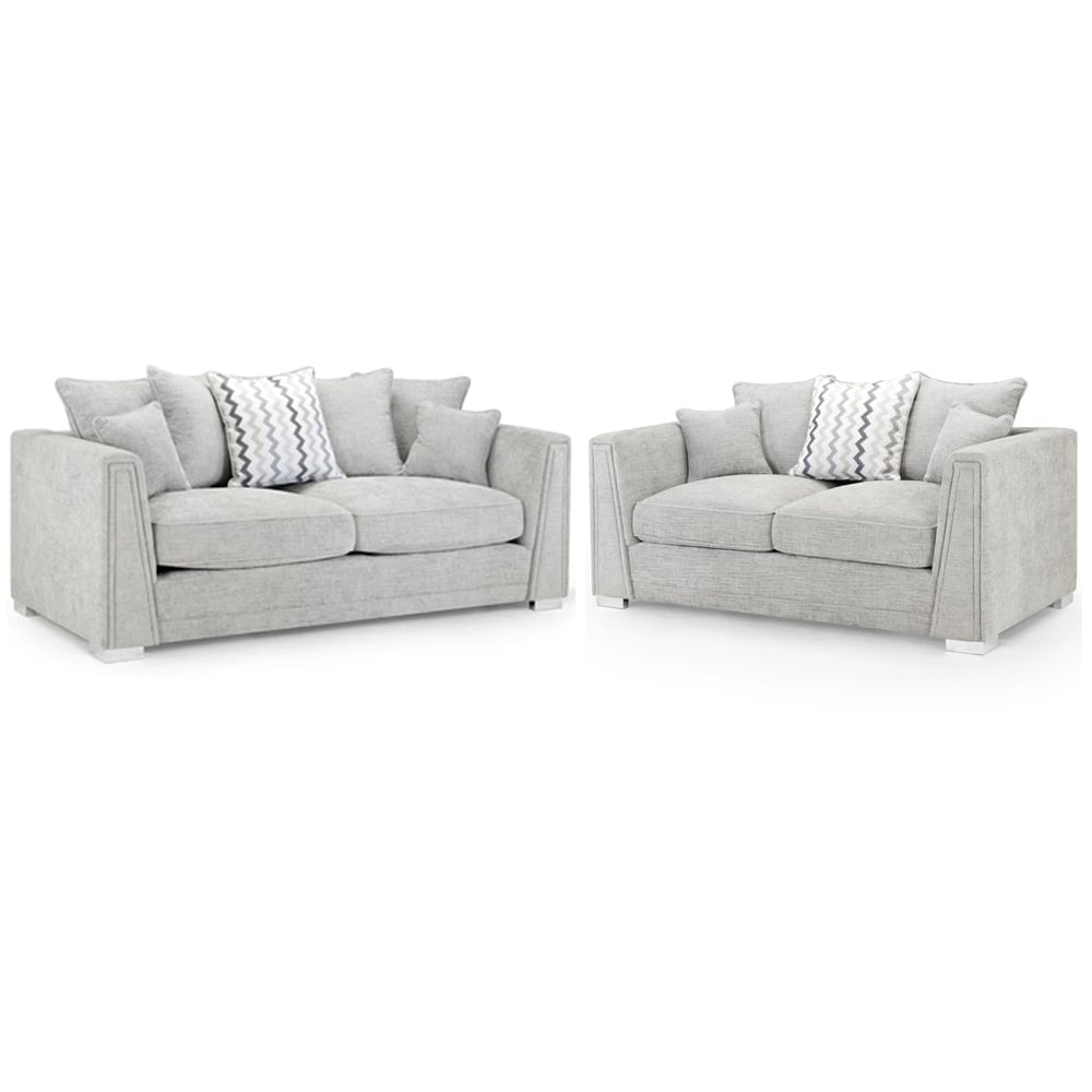Read more about Conyers fabric 3+2 seater sofa set in grey