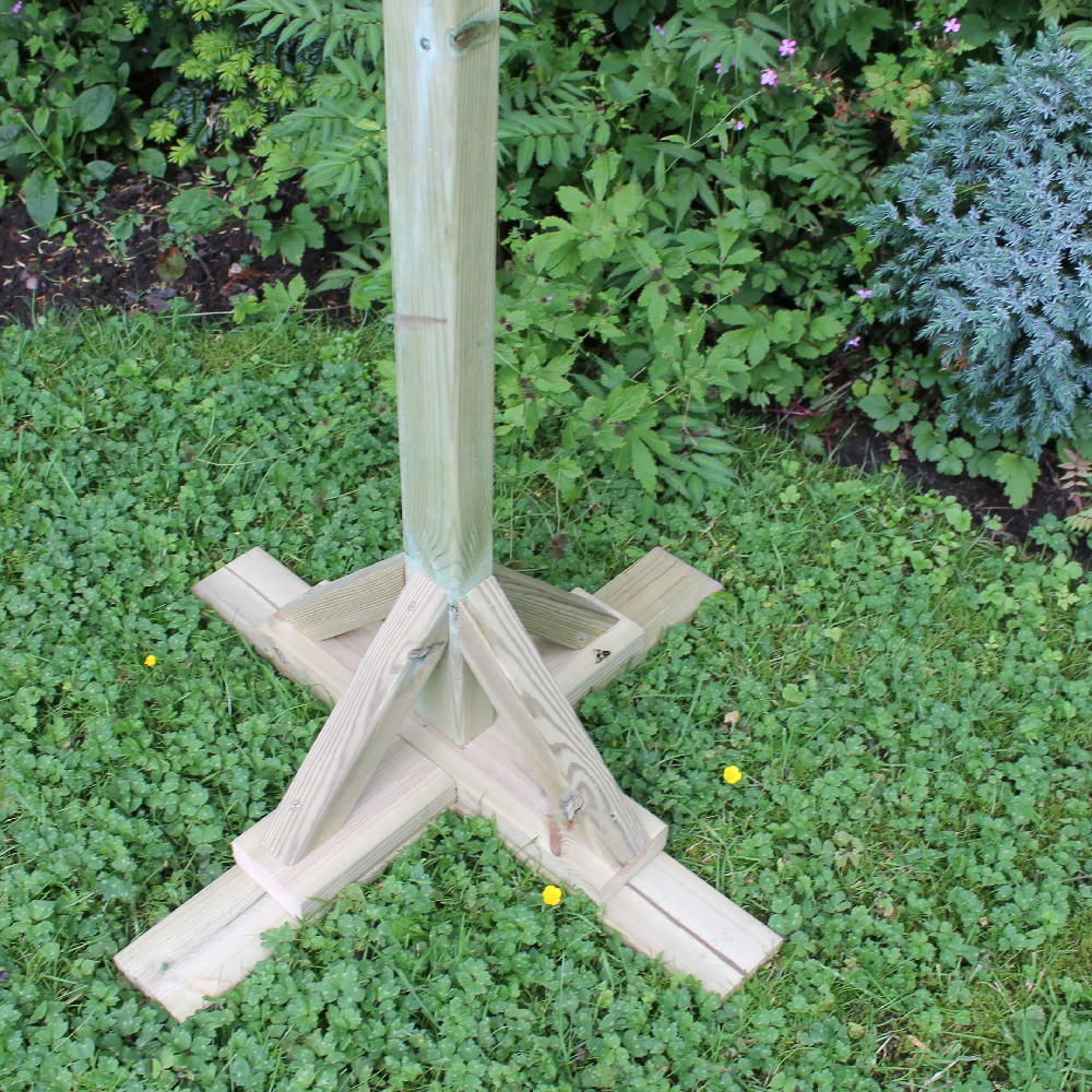 Cookeville Wooden Garden Bird Table With Cottage In Natural