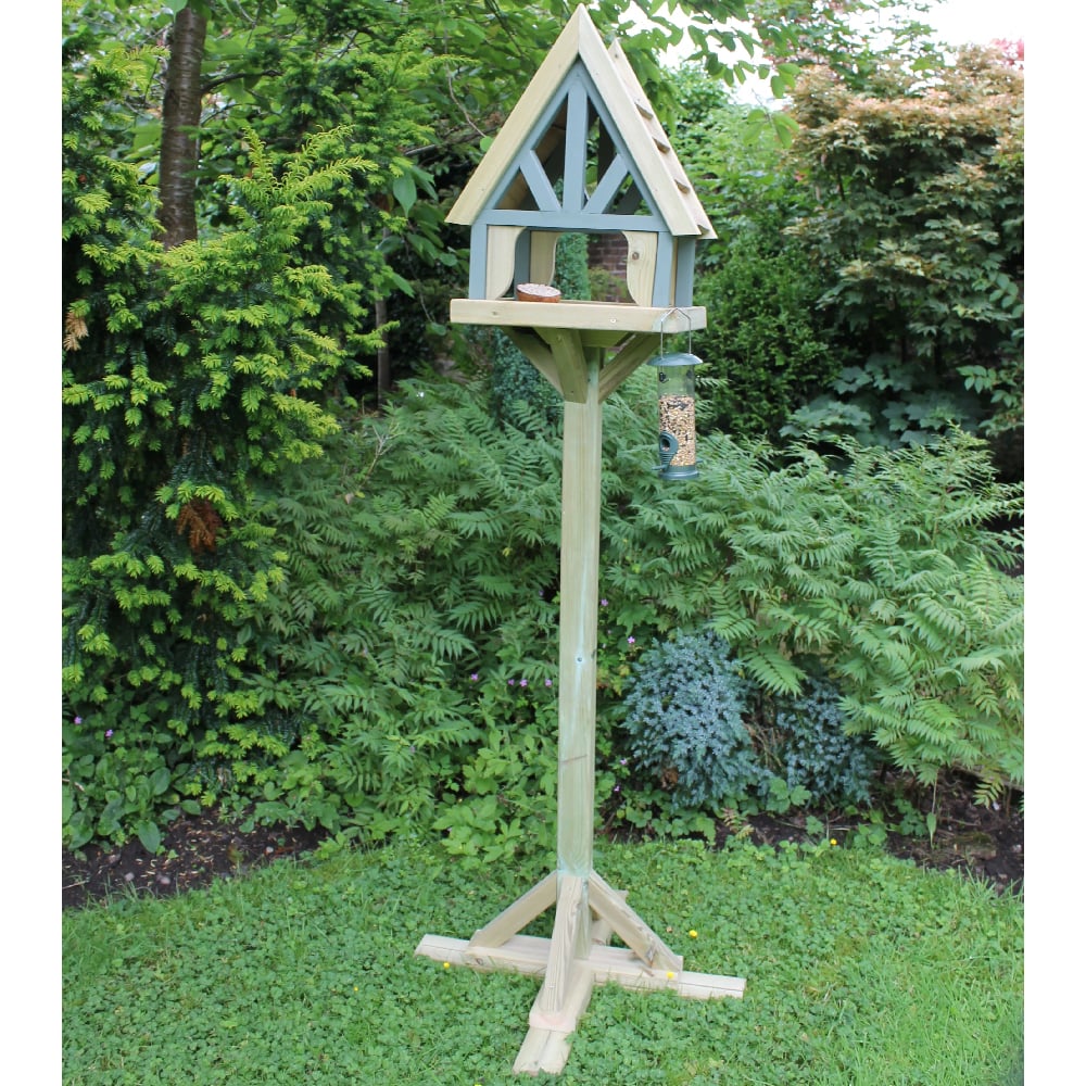 Product photograph of Cookeville Wooden Garden Bird Table With Cottage In Natural from Furniture in Fashion