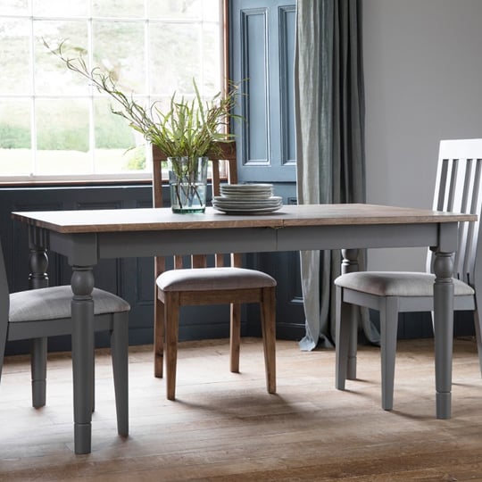 View Cookham wooden extending dining table in grey