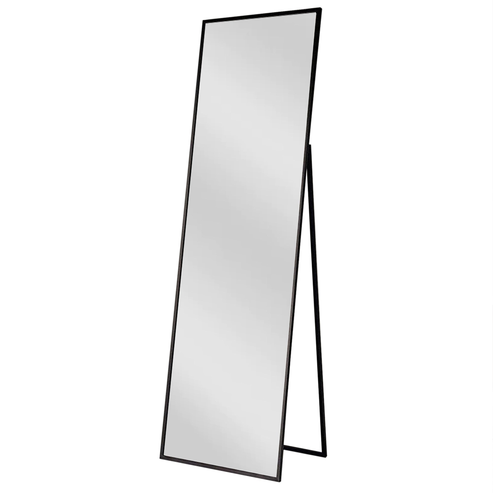 Cool Glass Cheval Mirror with Black Metal Frame