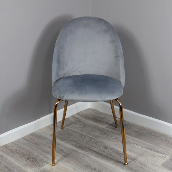 Coonan Grey Velvet Dining Chairs With Gold Legs In A Pair_4