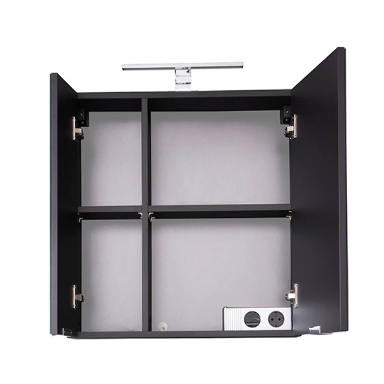 Coone LED Bathroom Mirrored Cabinet In Graphite Grey_3