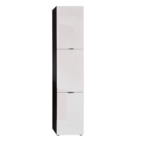 Coone Bathroom Storage Unit In White High Gloss And Graphite FiF