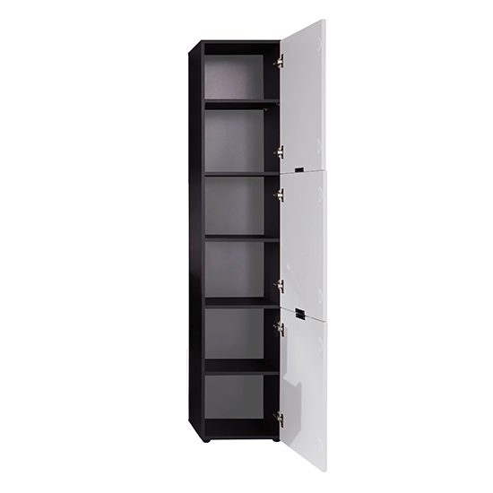 Coone Bathroom Storage Unit In White High Gloss And Graphite_4