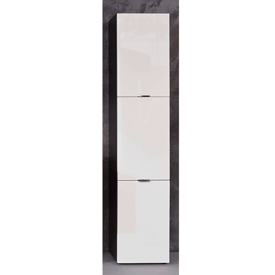 Coone Bathroom Storage Unit In White High Gloss And Graphite Furniture in Fashion