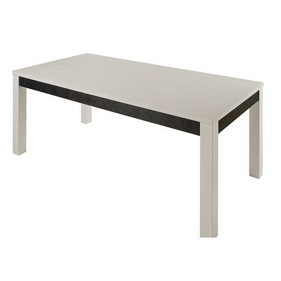 Cooper Rectangular Large Dining Table In White Gloss Lacquer