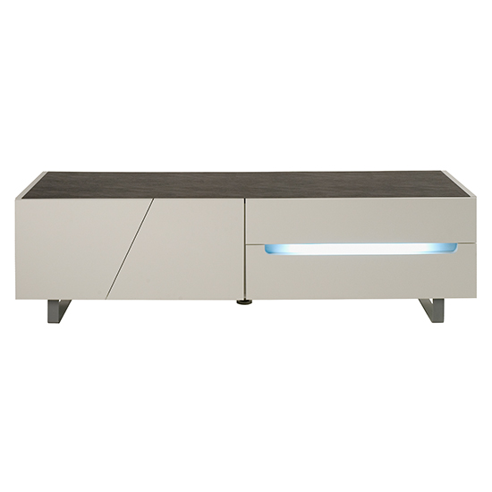 Cooper Wooden TV Stand In White Gloss Lacquer With LED_2