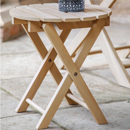 Coos Outdoor Acacia Wood Side Table In Natural