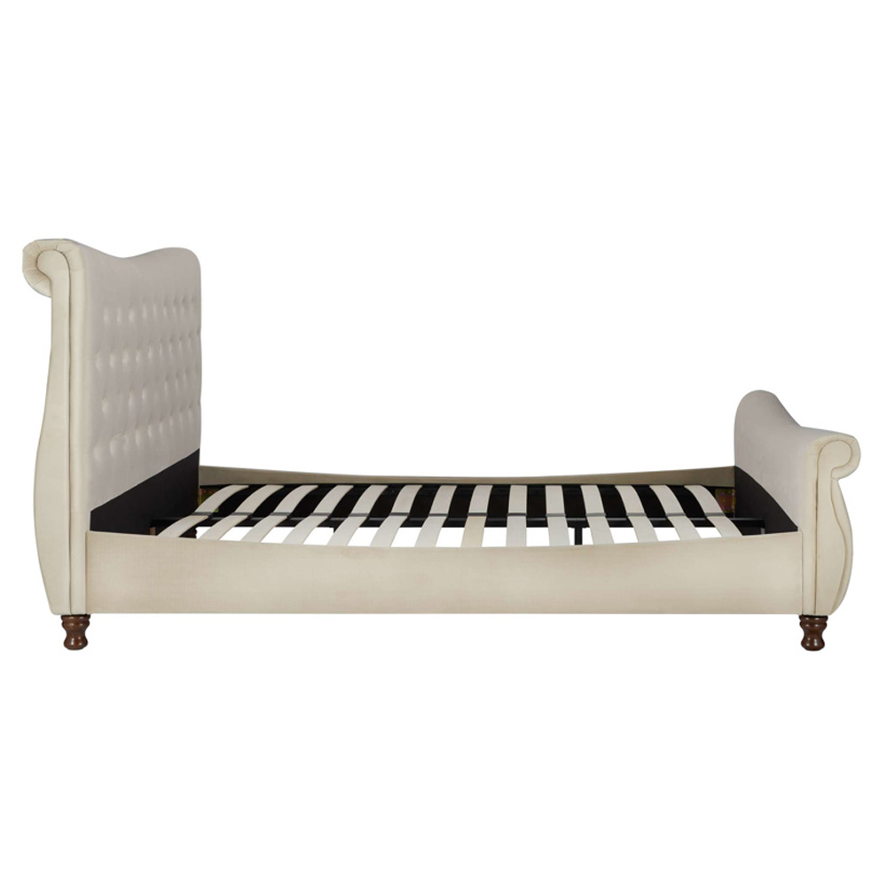 Copen Fabric Super King Size Bed In Warm Stone