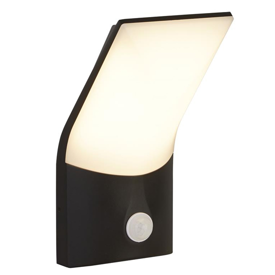 Product photograph of Copenhagen Outdoor Led Wall Light With Pir In Silk Black from Furniture in Fashion