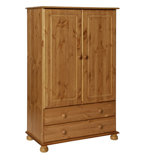 Photo of Copenham wooden 2 doors 2 drawers wardrobe in pine