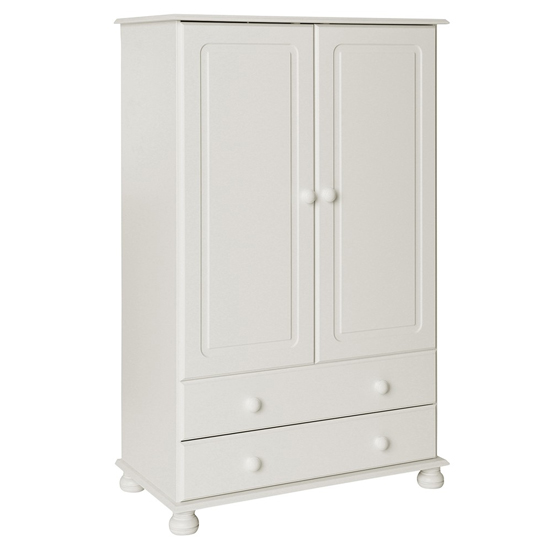 Photo of Copenham wooden 2 doors 2 drawers wardrobe in white