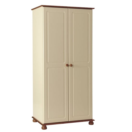 Read more about Copenham wooden double door wardrobe in cream and pine