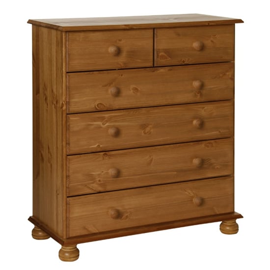 Photo of Copenham narrow chest of drawers in pine with 6 drawers