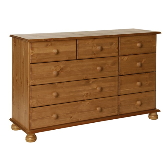 Photo of Copenham narrow chest of drawers in pine with 9 drawers