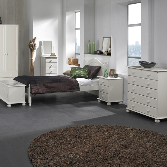 Copenham Narrow Chest Of Drawers In White With 6 Drawers