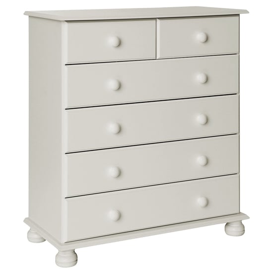 Photo of Copenham narrow chest of drawers in white with 6 drawers