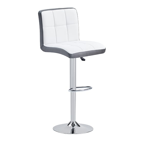 Read more about Copez faux leather bar stool in white and grey