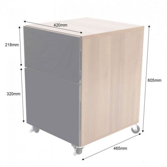 Coppice Wooden Pedestal In Walnut With High Gloss Black Fronts_2