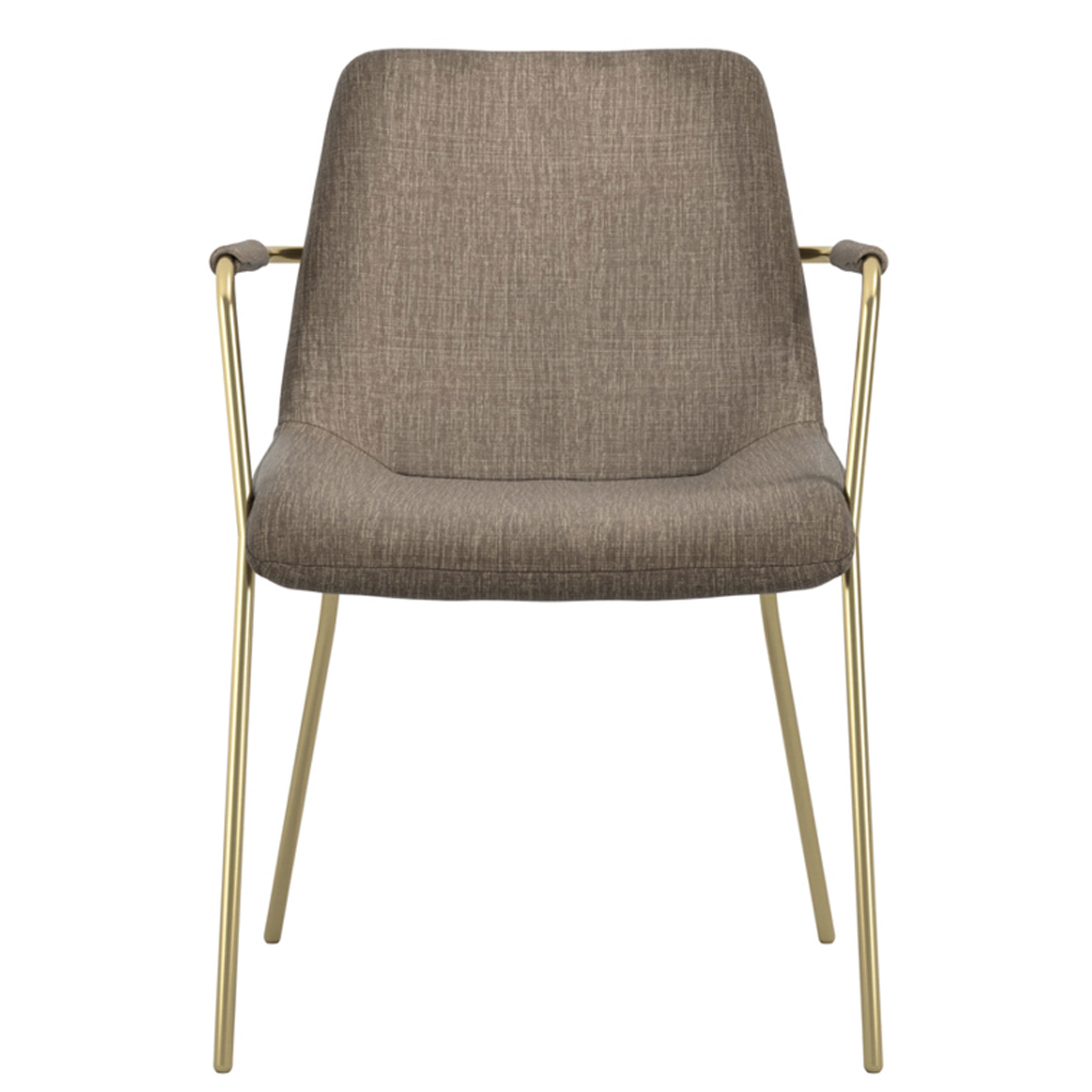 Coquitlam Gold Velvet Dining Chairs With Arms - Pair