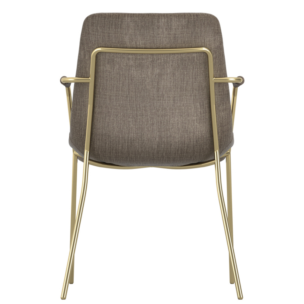Coquitlam Gold Velvet Dining Chairs With Arms - Pair