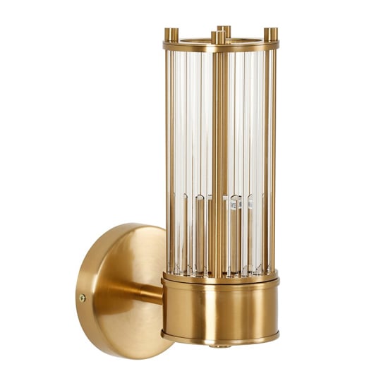 Read more about Cora art deco wall light in brass finish