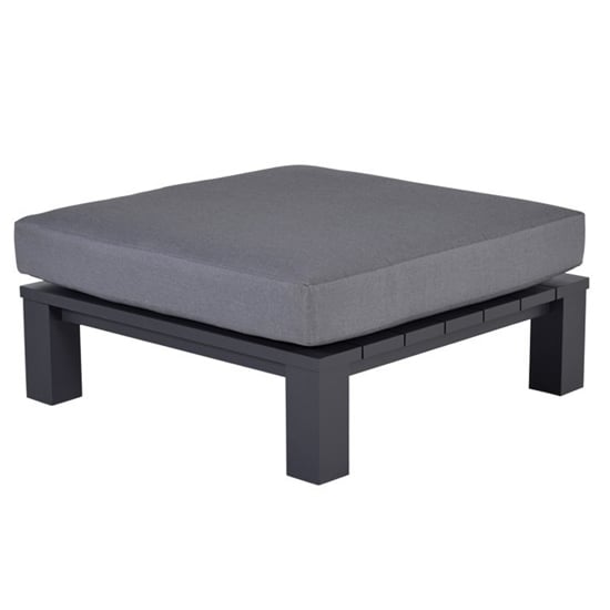 Read more about Cora fabric ottoman in dark grey with charcoal frame
