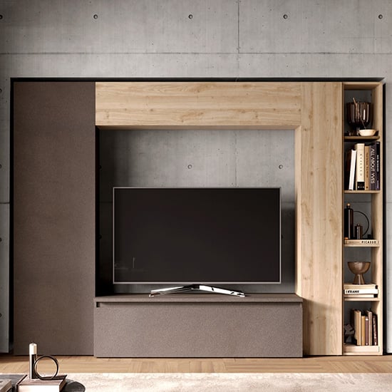 Read more about Cora wooden entertainment unit in bronze and cadiz