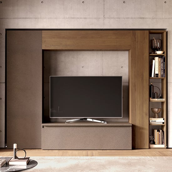Product photograph of Cora Wooden Entertainment Unit In Bronze And Mercure from Furniture in Fashion