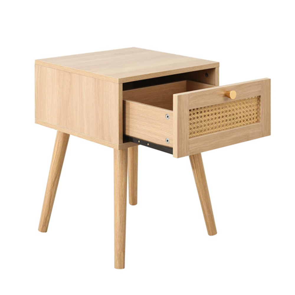 Coralie Wooden Bedside Cabinet With 1 Drawer In Oak