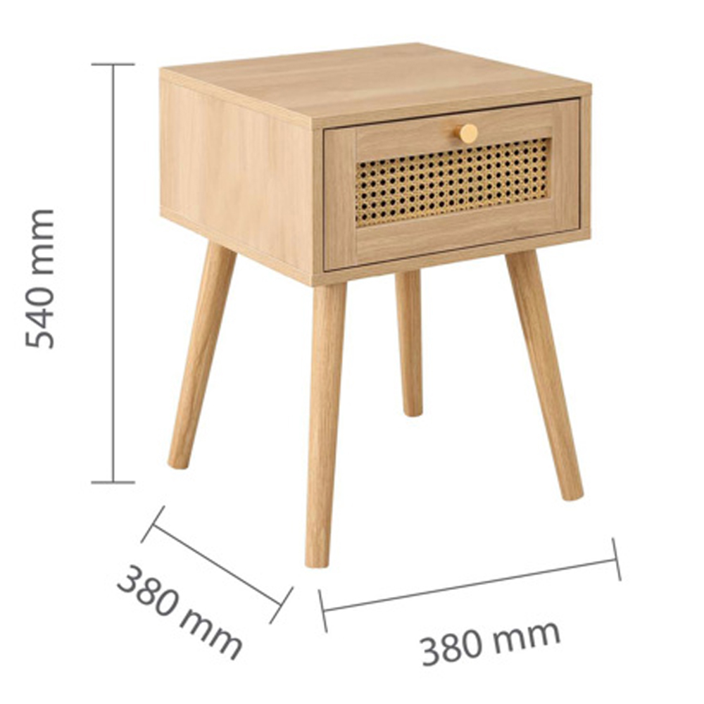 Coralie Wooden Bedside Cabinet With 1 Drawer In Oak