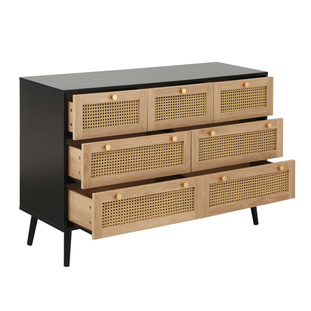 Coralie Wooden Chest Of 7 Drawers In Black Oak