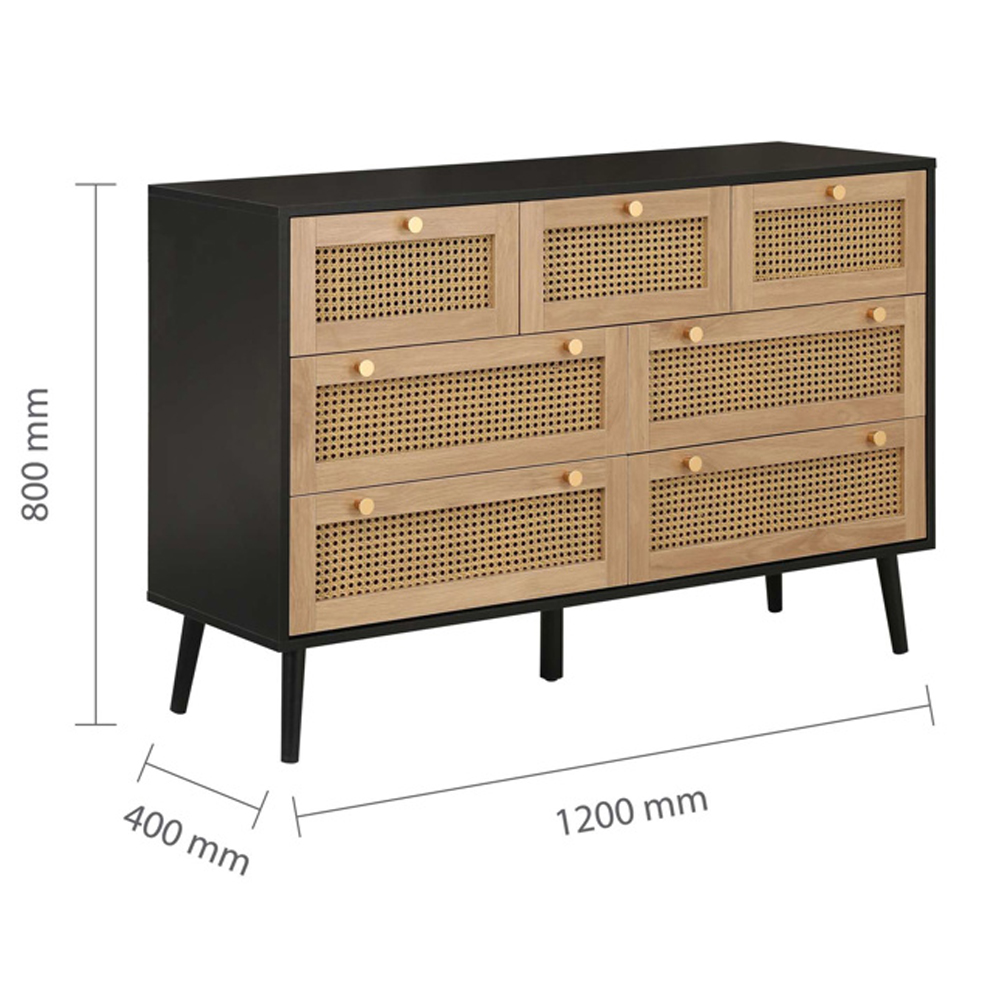 Coralie Wooden Chest Of 7 Drawers In Black Oak