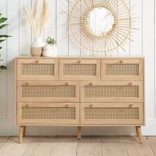 Read more about Coralie wooden chest of 7 drawers in oak