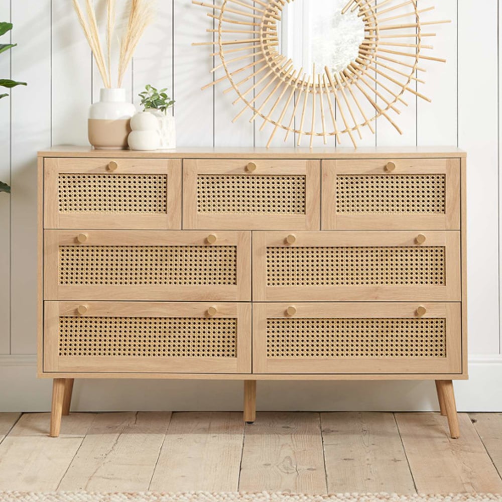 Coralie Wooden Chest Of 7 Drawers In Oak
