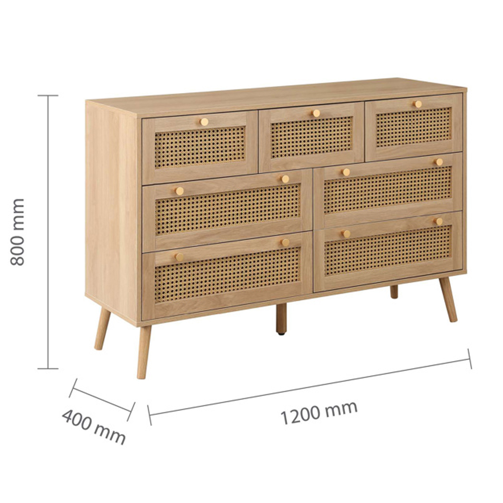 Coralie Wooden Chest Of 7 Drawers In Oak