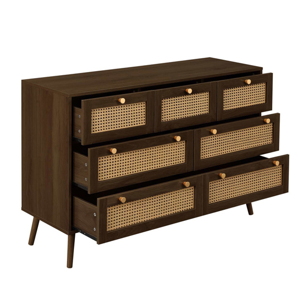 Coralie Wooden Chest Of 7 Drawers in Walnut