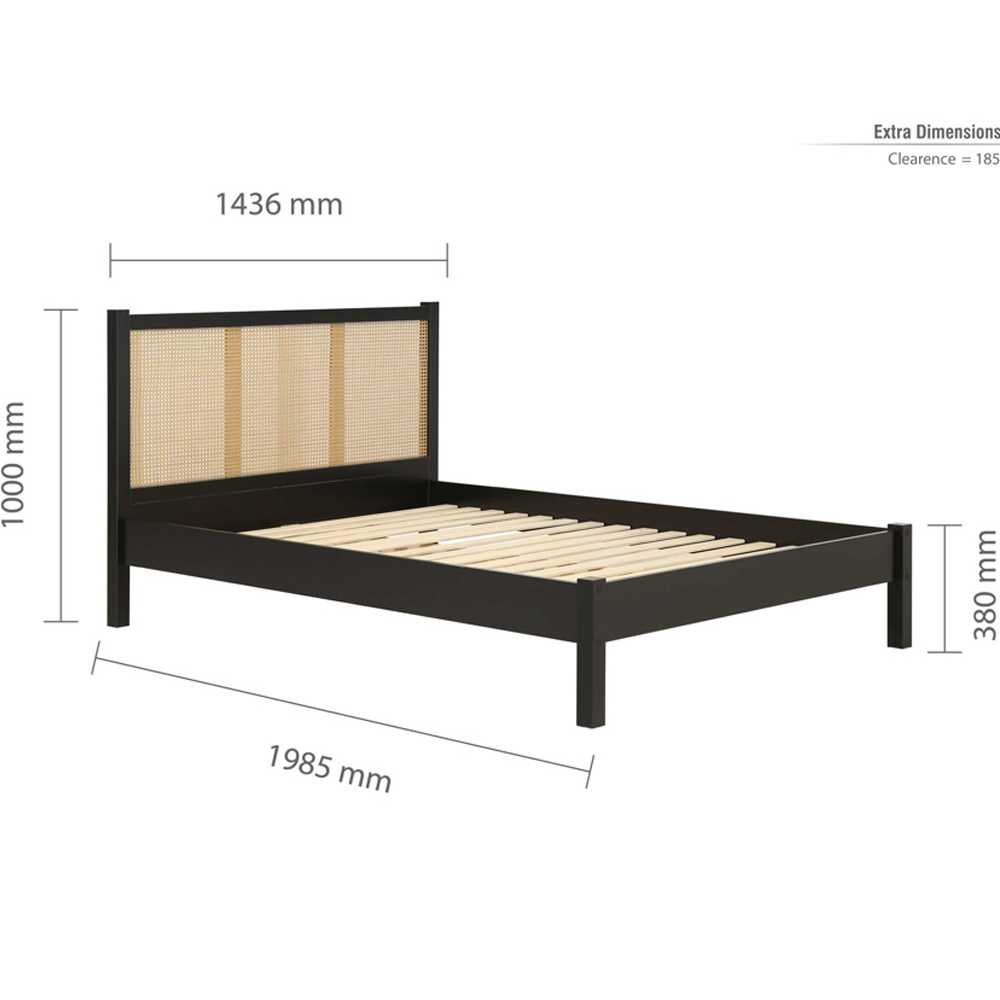 Coralie Wooden Double Bed In Black Oak