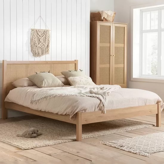 Product photograph of Coralie Wooden Double Bed In Oak from Furniture in Fashion