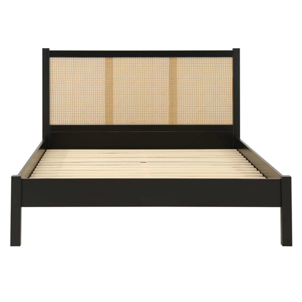 Coralie Wooden King Size Bed In Black Oak