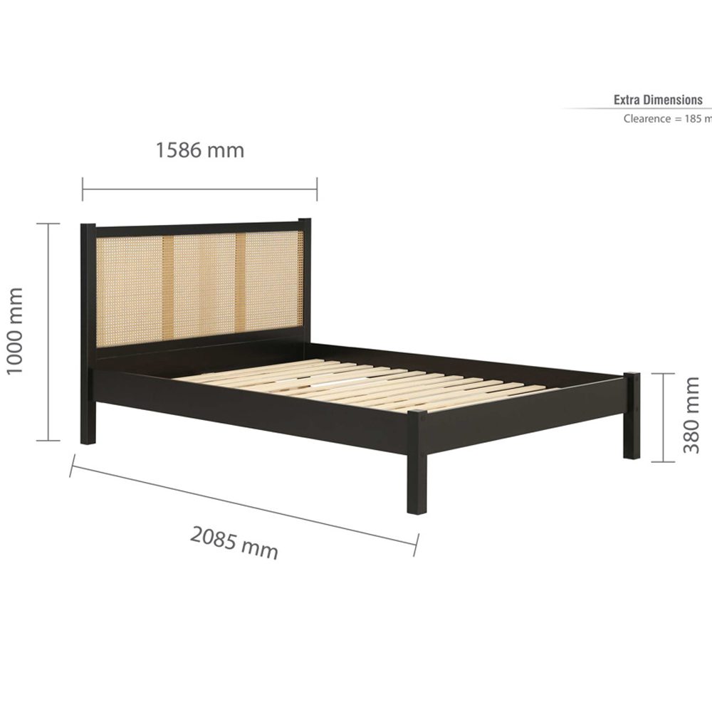 Coralie Wooden King Size Bed In Black Oak