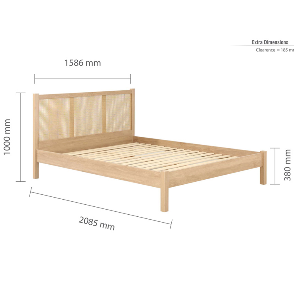 Coralie Wooden King Size Bed In Oak